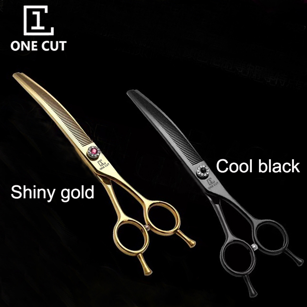 7 Inch Thinning Pet Grooming Scissors Curved Thinners Curved Blade Dog Scissors