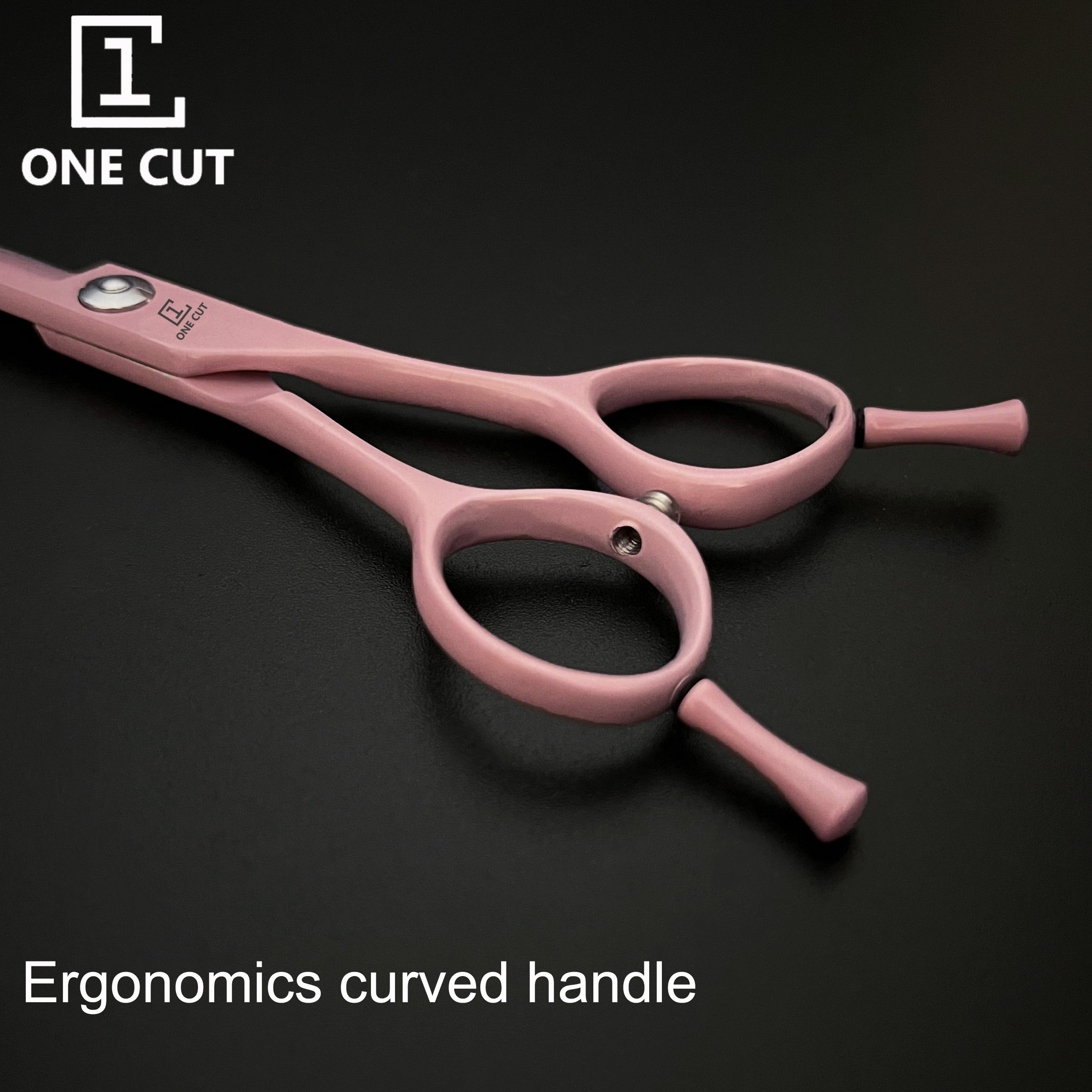 Macaron Pink 7.5 Inch Pet Shear Super Curved Cutting Pet Dog Grooming Scissors