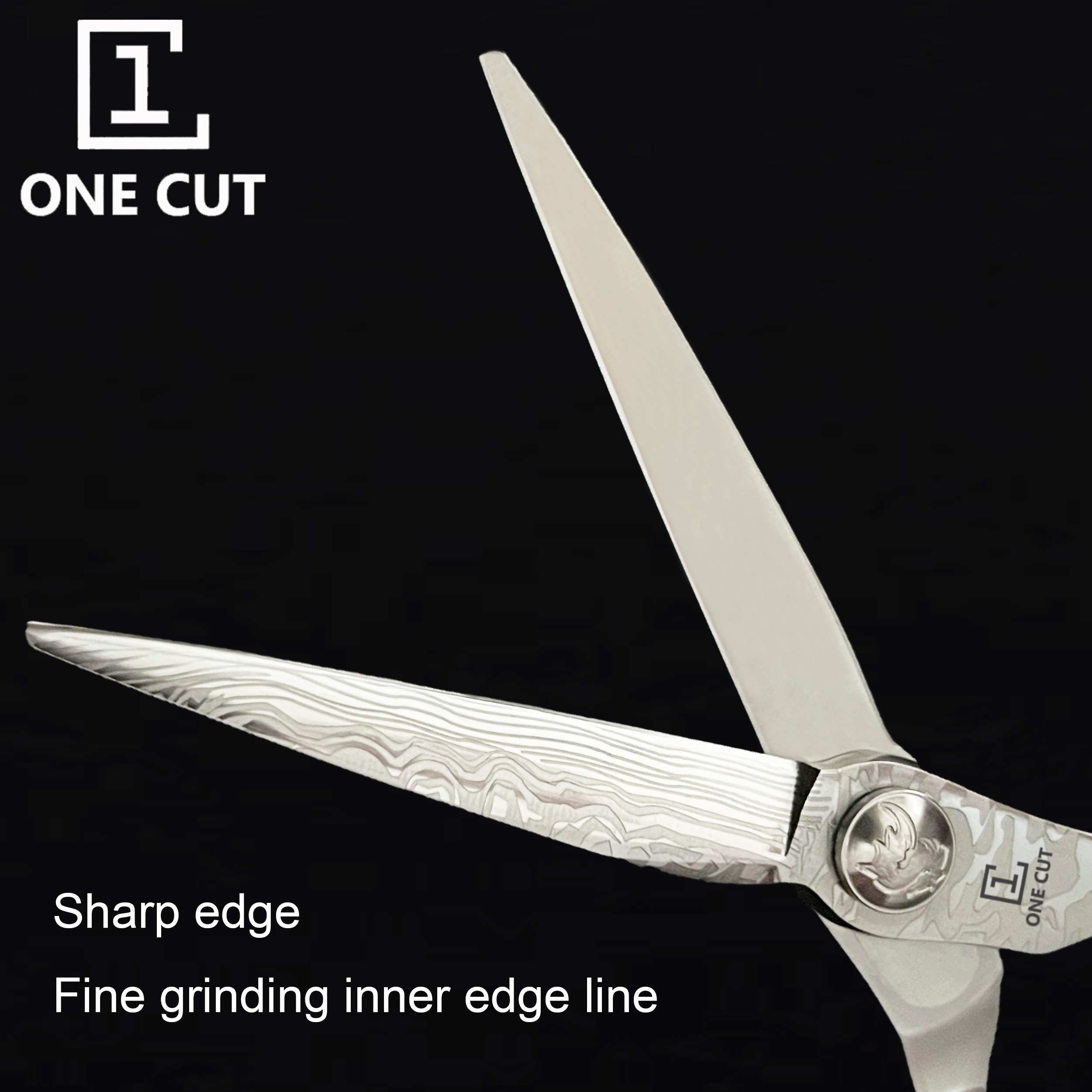 6 Inch Damascus Coated Professional Hair Scissors 440C Steel Barber Scissors