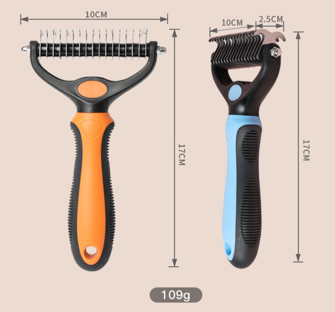 Professional Pet Hair Remover Brush Double Sides Shedding Brush Pet Grooming Deshedding Comb 